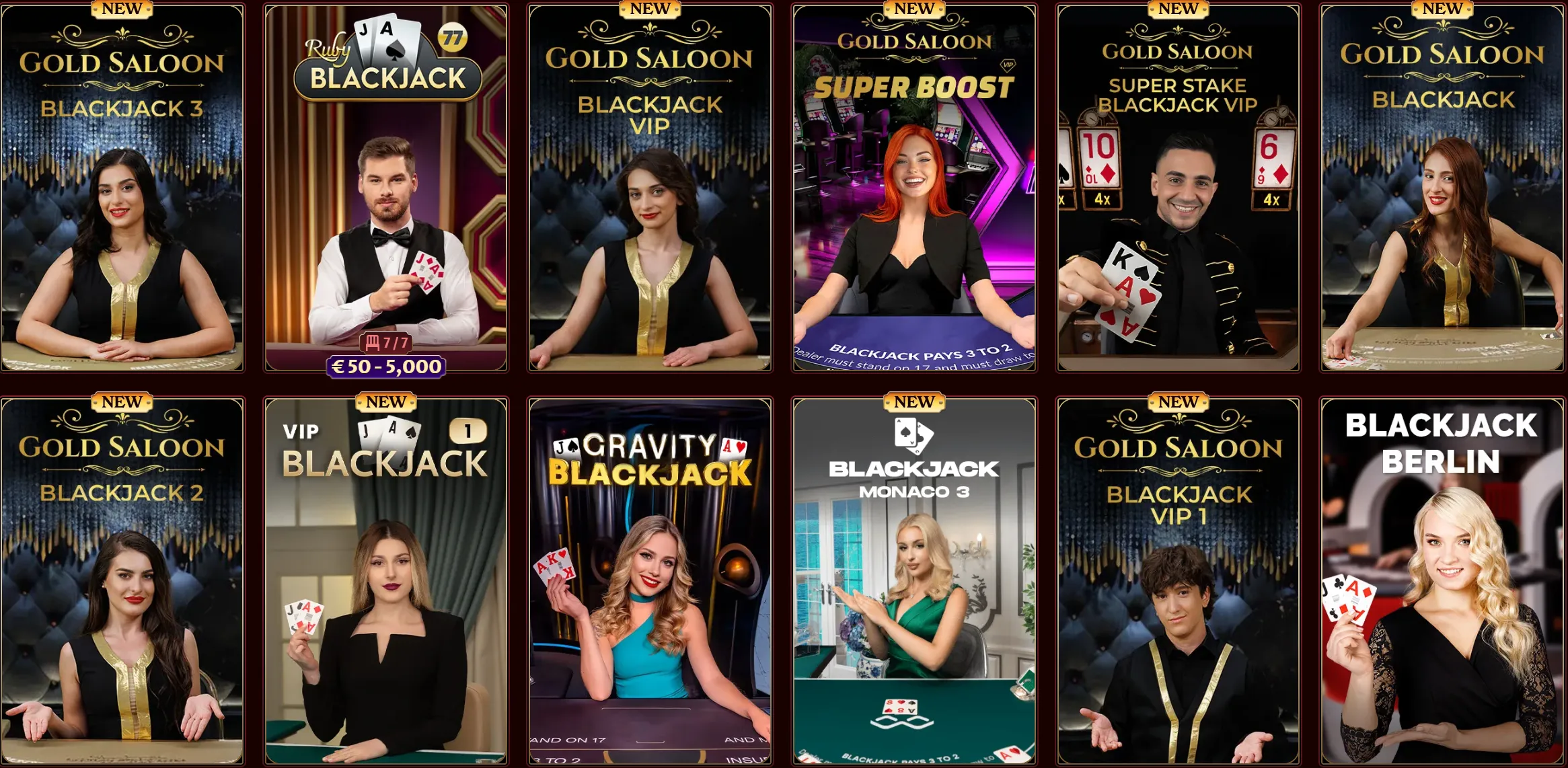 Casoola Casino Live Casino blackjack tafels en VIP-varianten