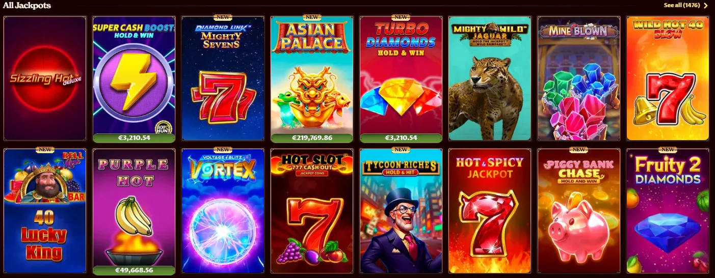Casoola Casino jackpots overzicht