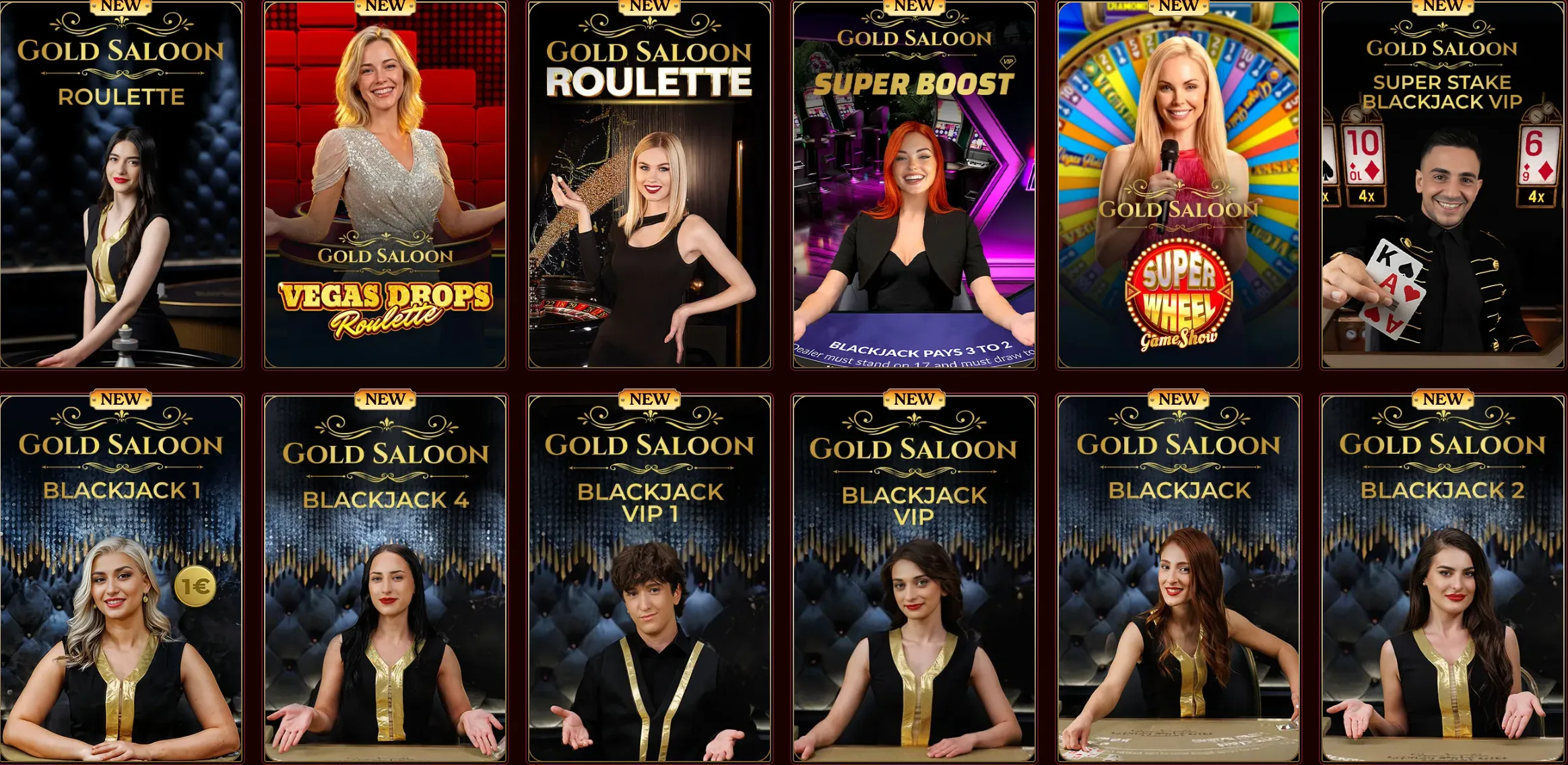 Casoola Casino Live Casino: Gold Saloon roulette, blackjack en game shows