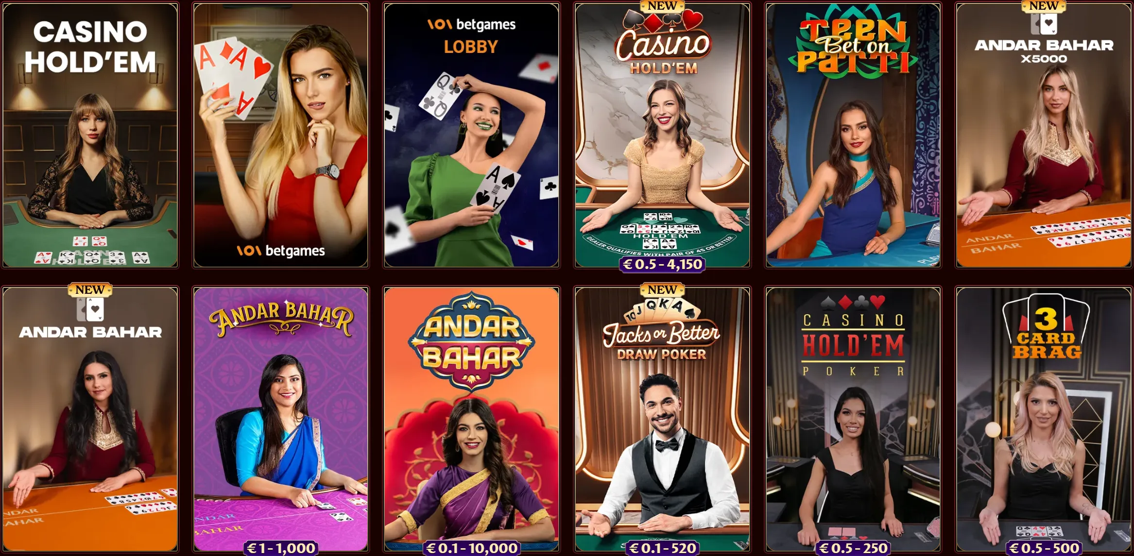 Casoola Casino Live Casino poker en kaartspellen
